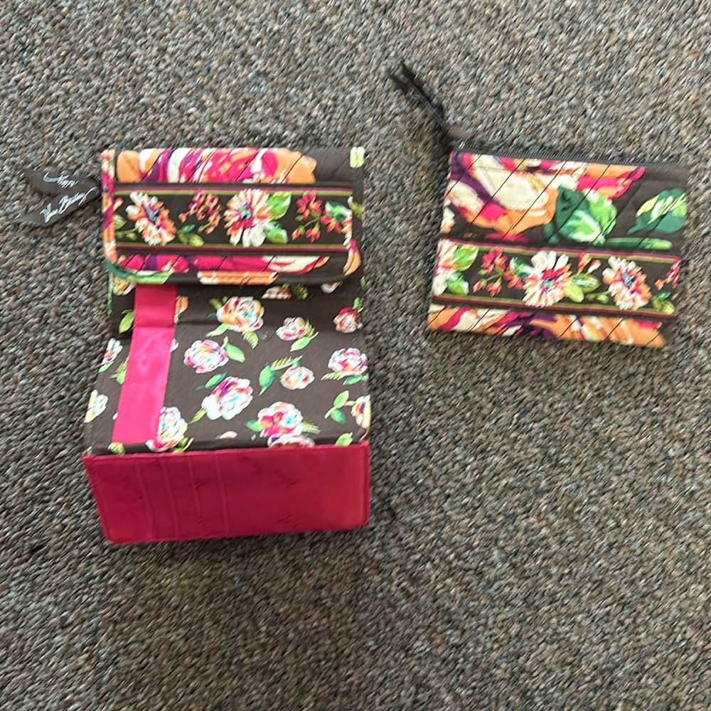 Vera Bradly English Rose wallet and change purse, new without tags